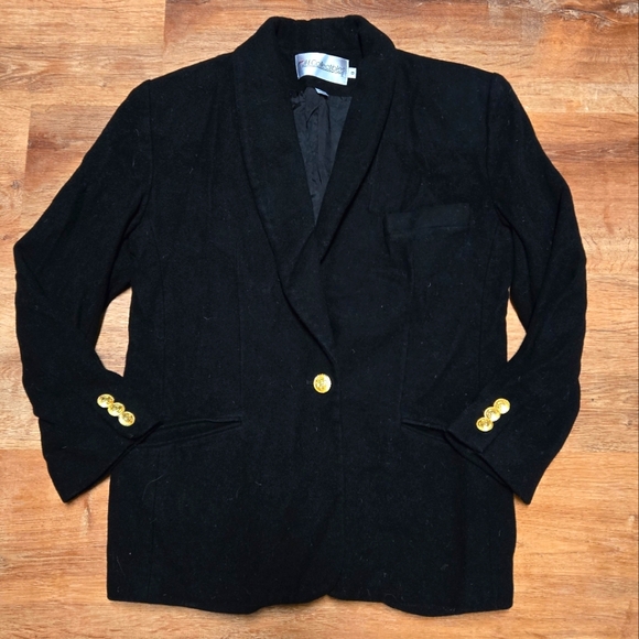 JH Collectibles Jackets & Blazers - Vintage JH Collectibles  Black Blazer Wool Cashmere Blend Union Made In USA